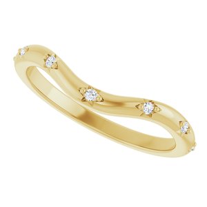 14K Yellow .05 CTW Lab-Grown Diamond Contour Band