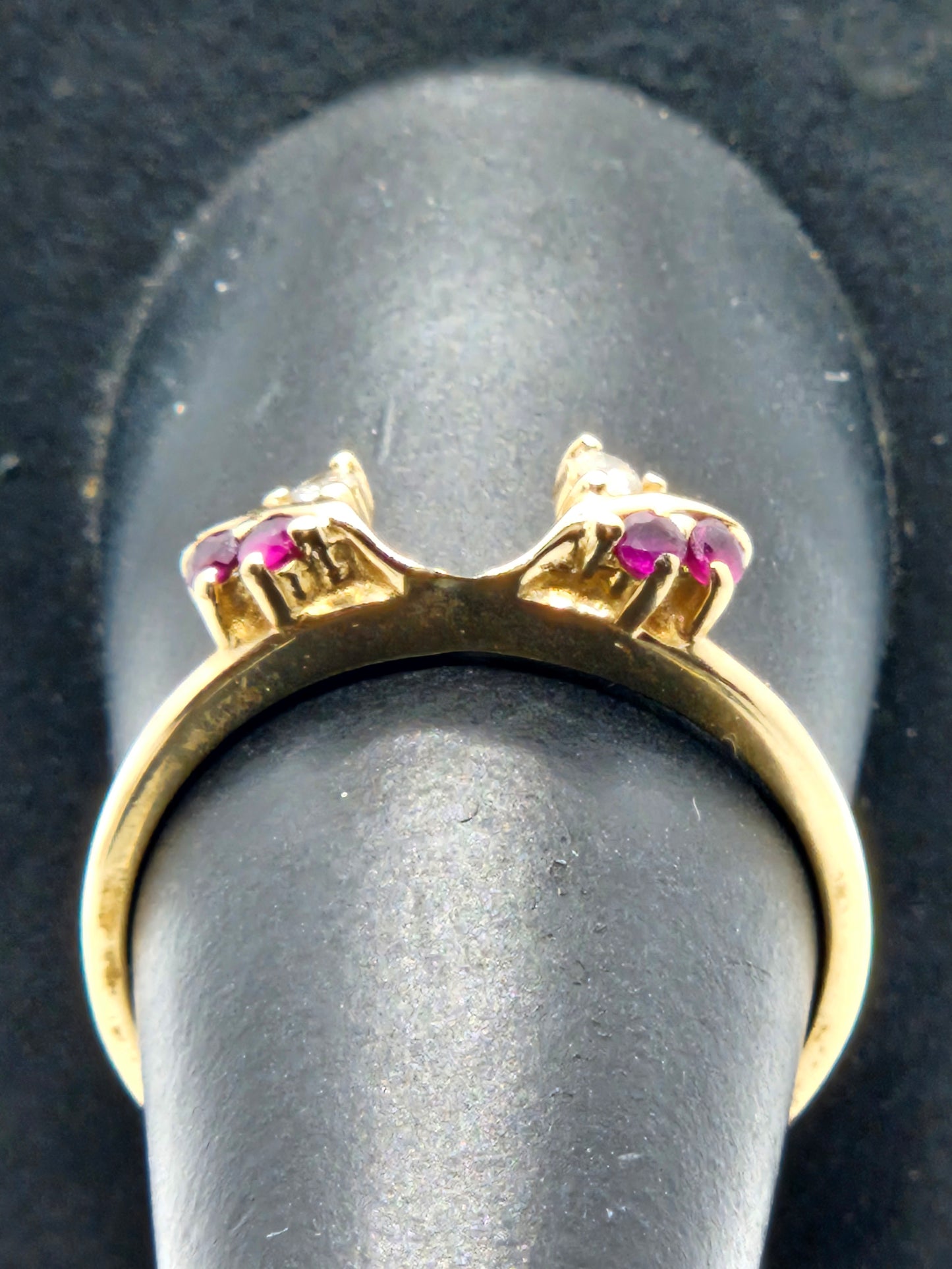 Ruby/Dia Ring Wrap 14KYG Sz7.5 2.1g