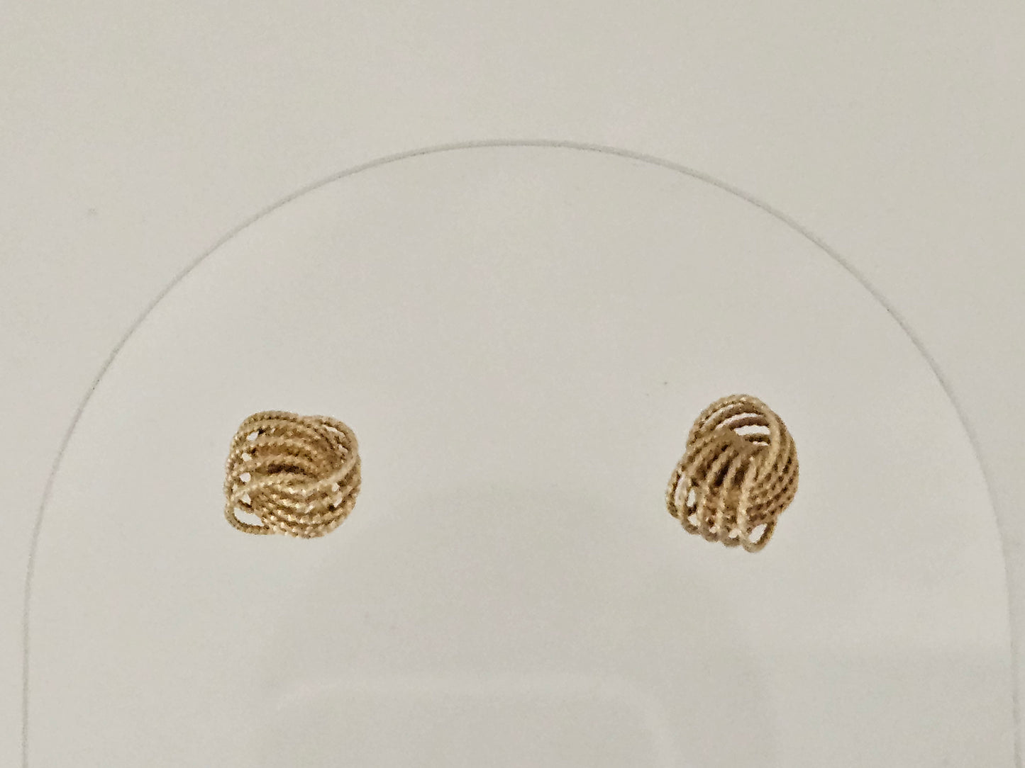 Wire Knot Post Earrings 14KYG