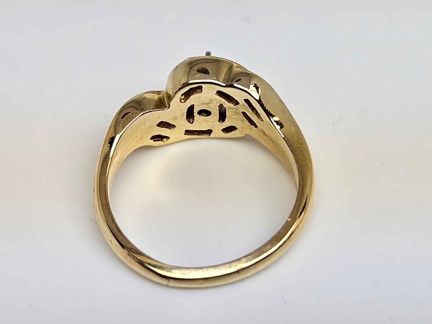 Swirl DIA Bagu/Chan Set Ring .25CT Ctr 1CTTW 14KYG