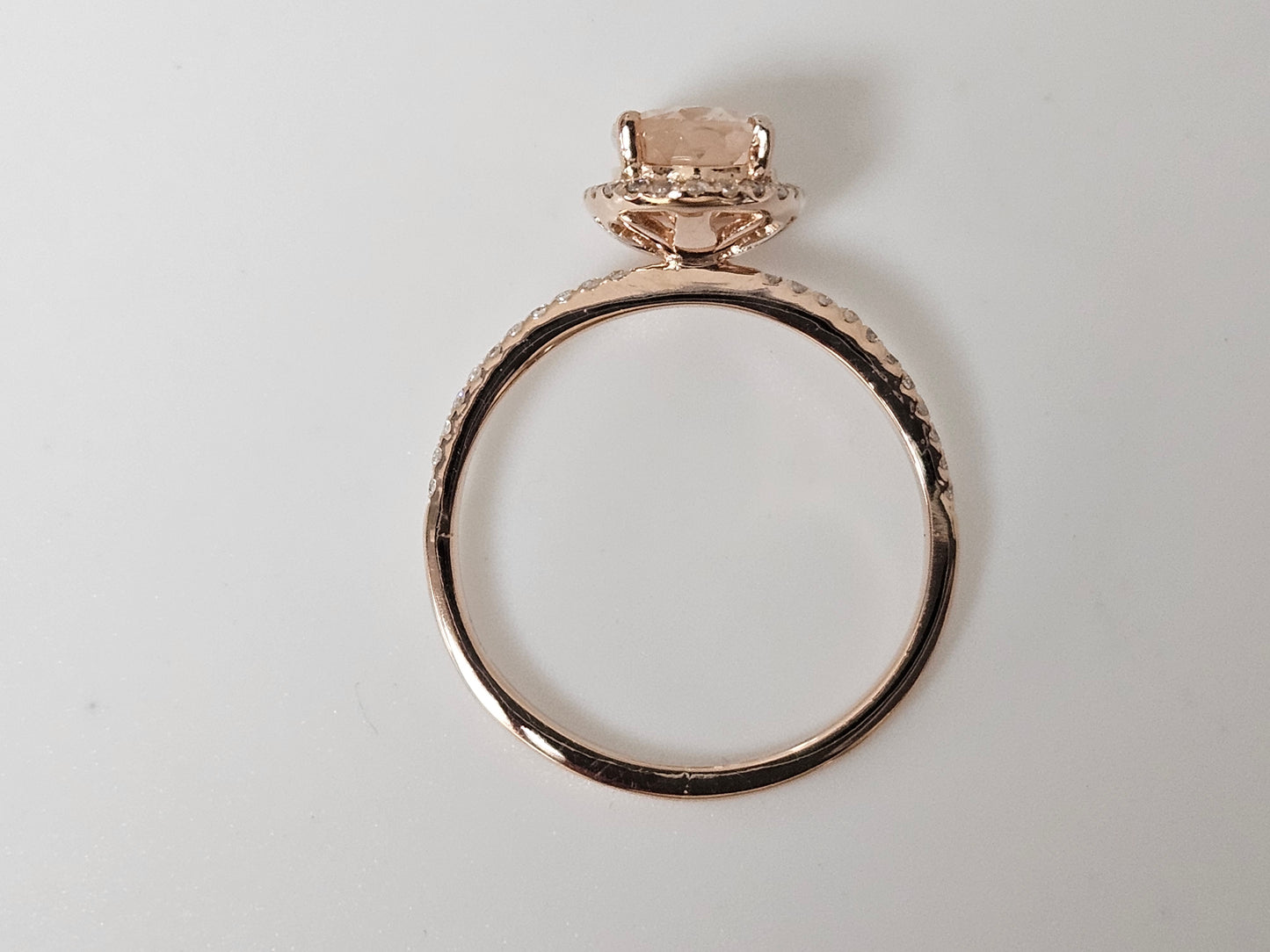 OV Morganite Halo Rg 2ct CNT .25cttw 14KRG