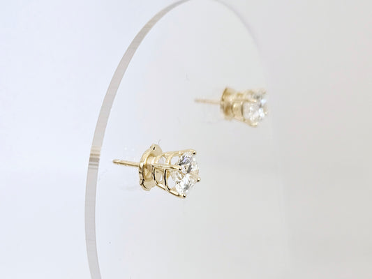2.00cttw LG Dia Ear studs IGI D/vs1 14kyg W/Protect