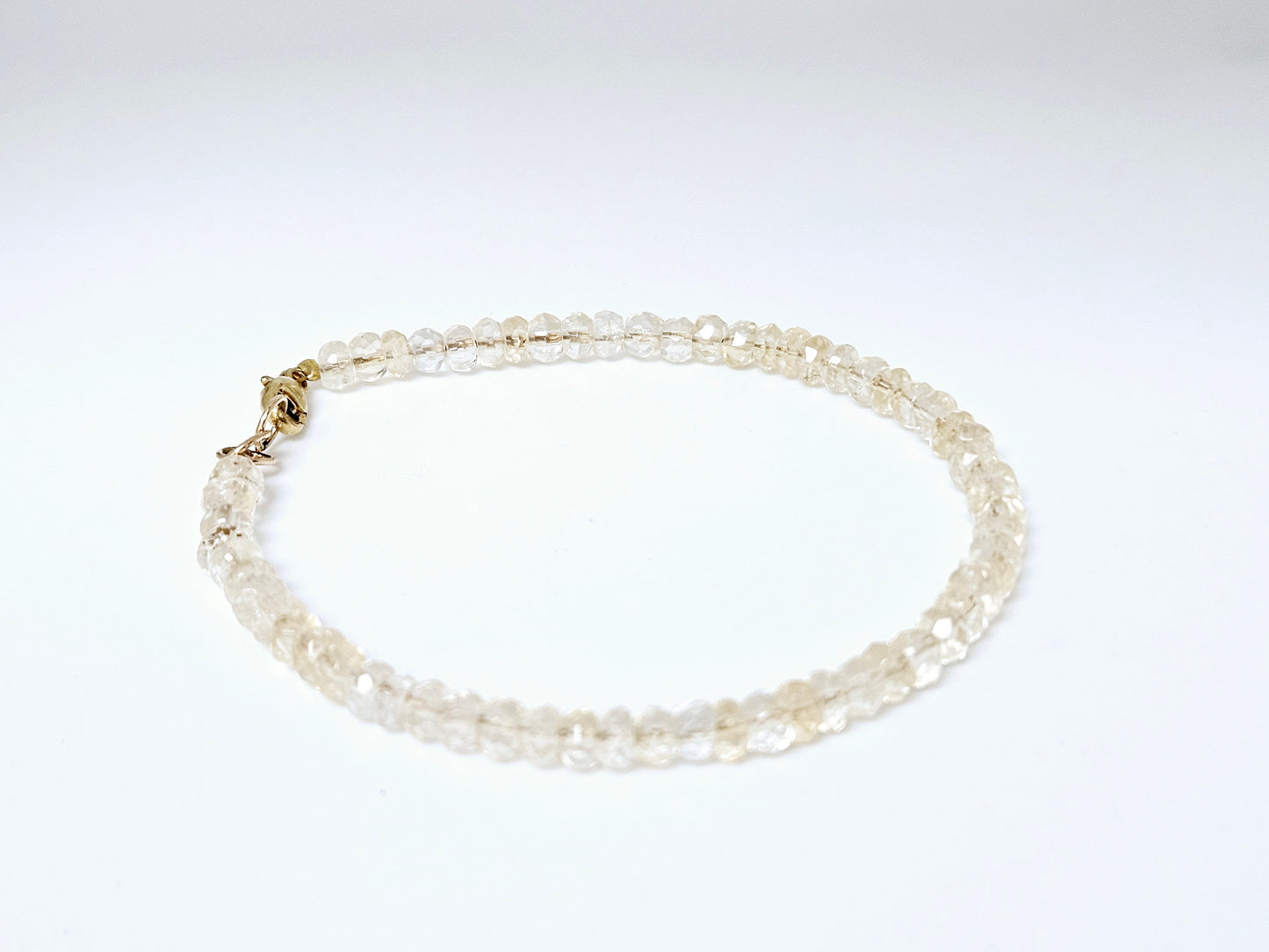 CITRINE 4MM BEADED BRACELET YG FILLED CLASP
