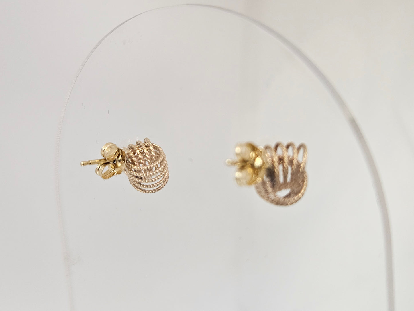 Wire Knot Post Earrings 14KYG