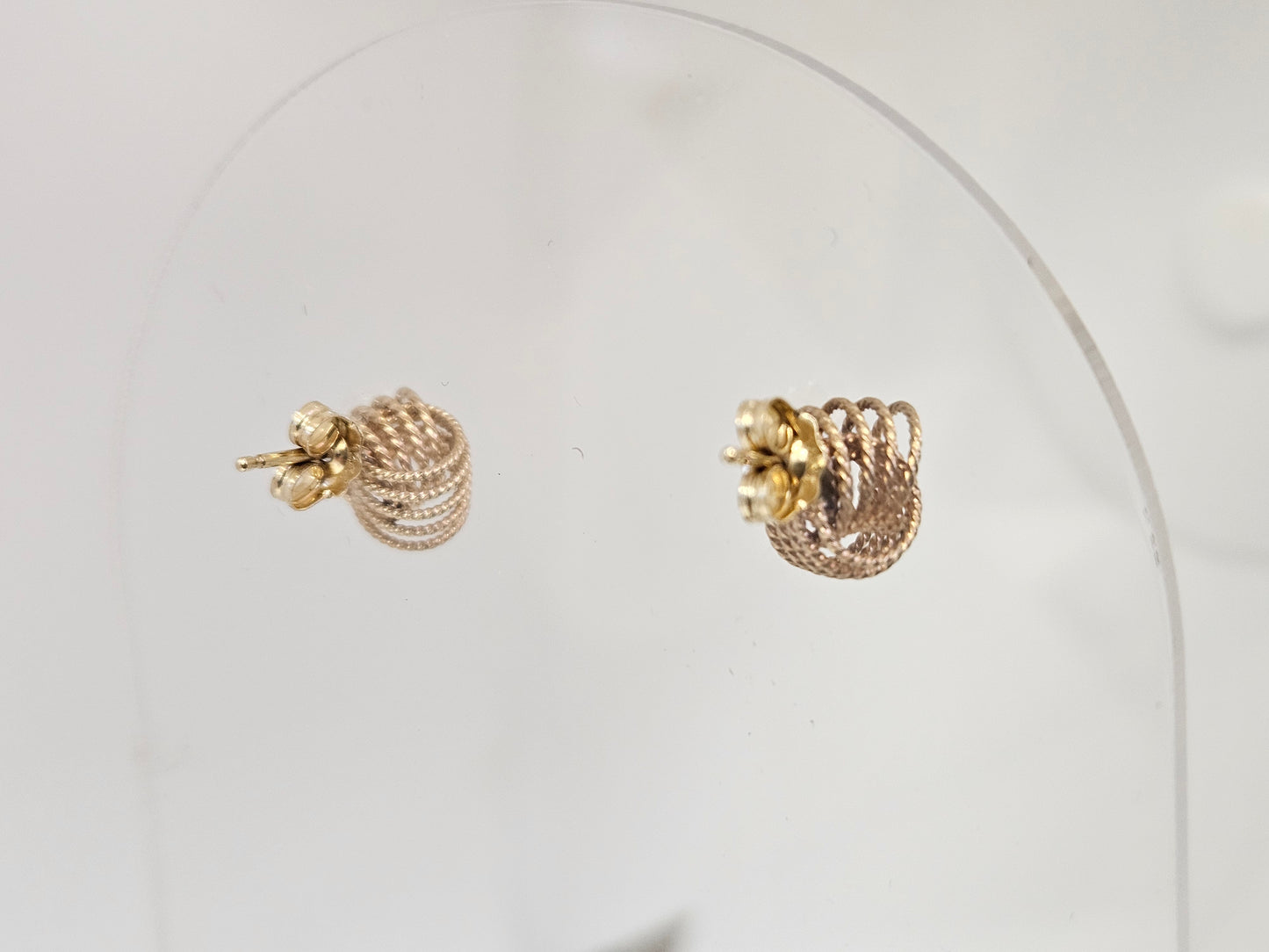Wire Knot Post Earrings 14KYG