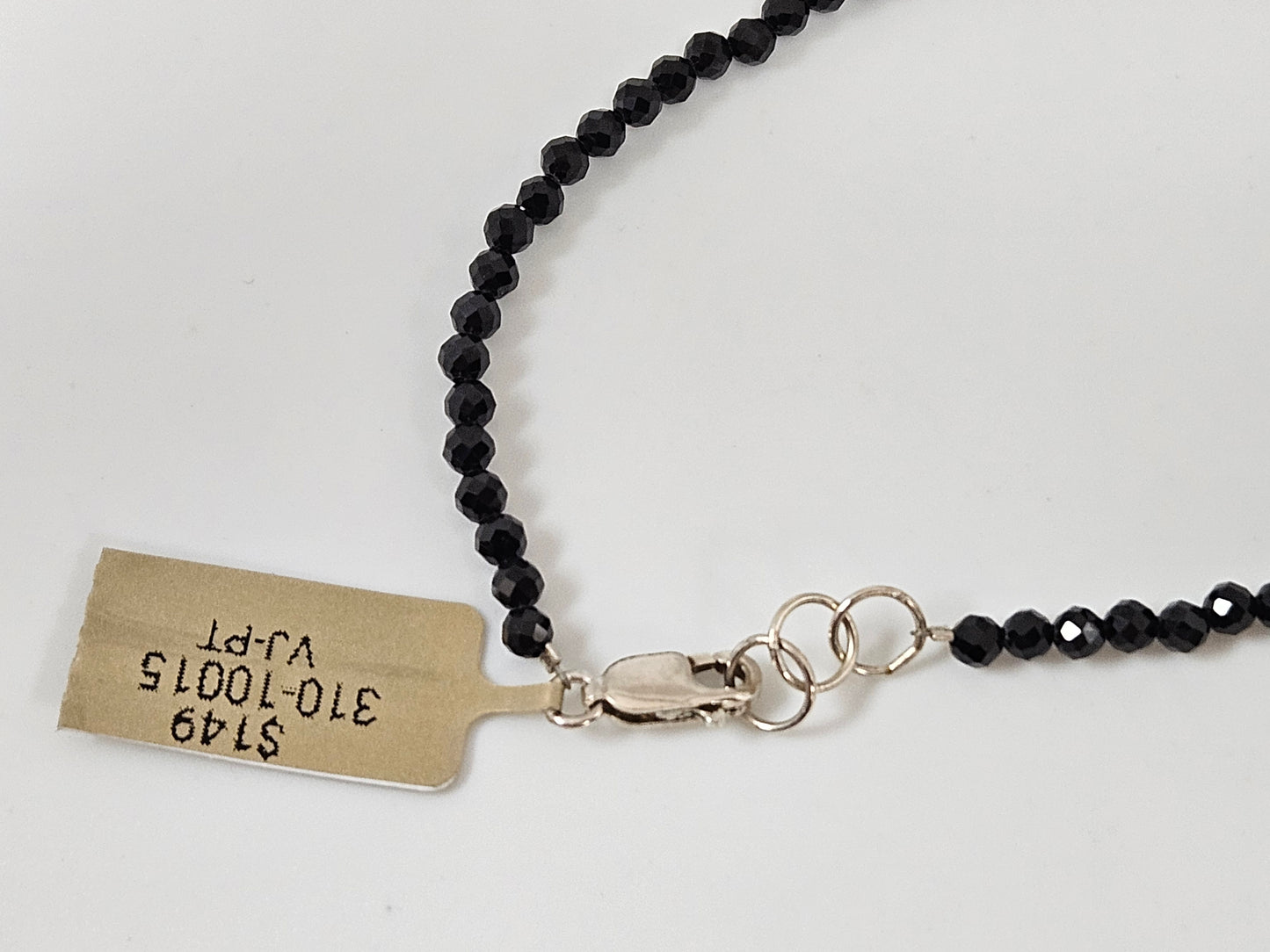 BLACK SPINEL 3MM BEAD BRAC SS CLASP