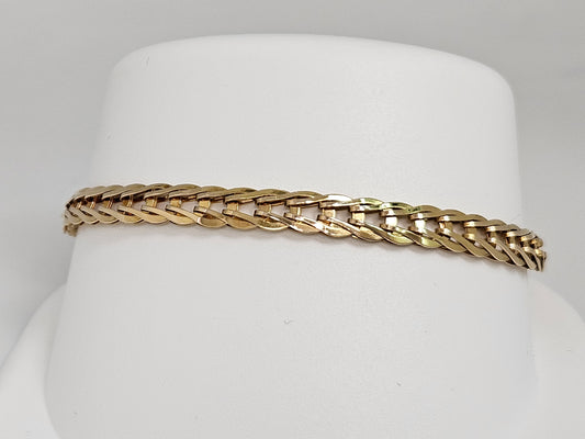 Fancy V Bracelet 7" 14KYG 6.2g