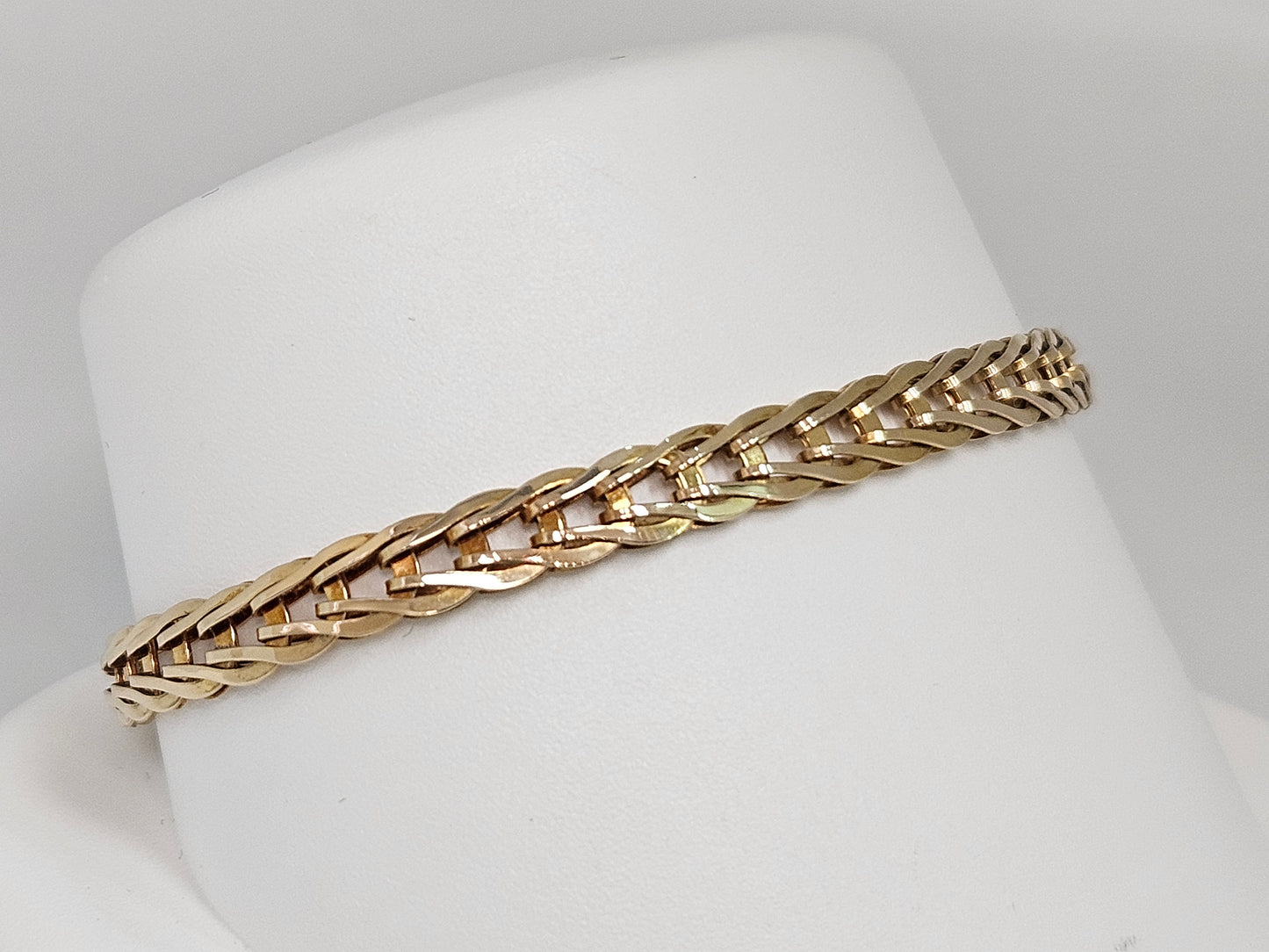 Fancy V Bracelet 7" 14KYG 6.2g