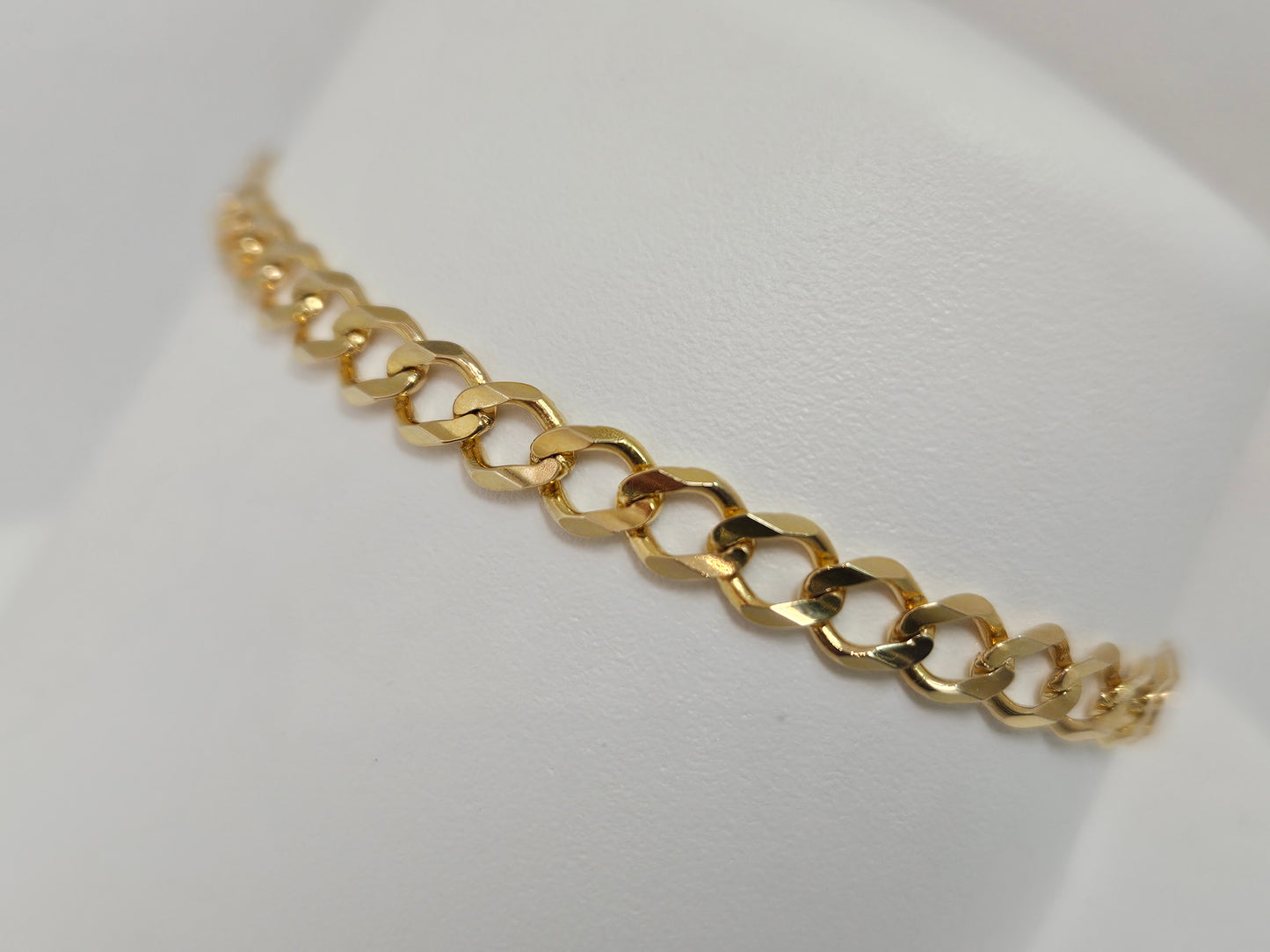 Curb Link Brac 14KYG 7" 4.4mmW 3.9Gr