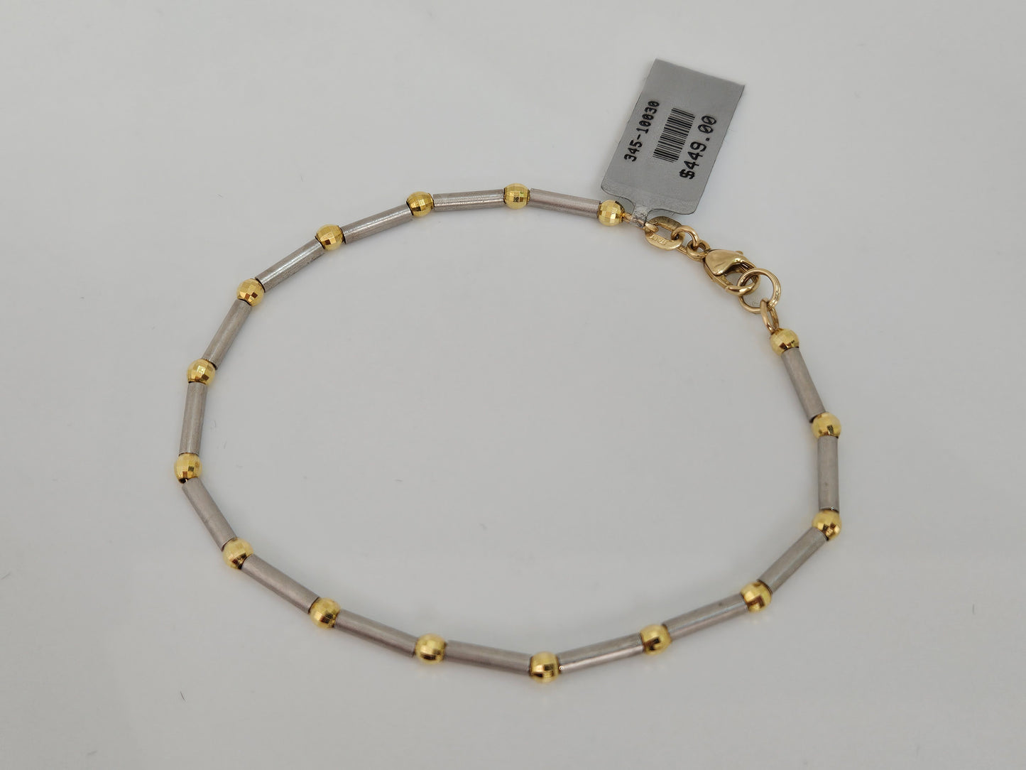 Tube Beaded BRAC 14K2TONE 7.5" 4.1g
