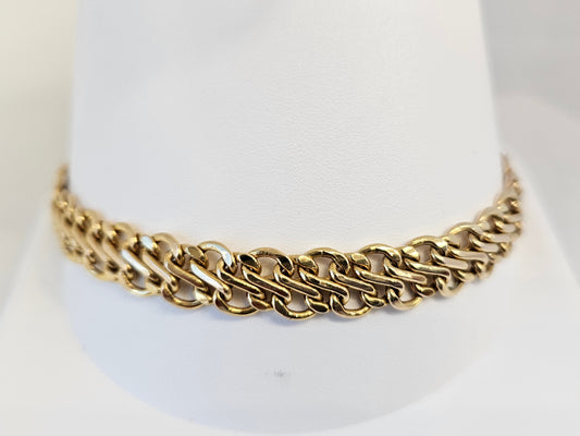 Double Chain Fancy Link 14KYYG BRAC. 8" 6.2g