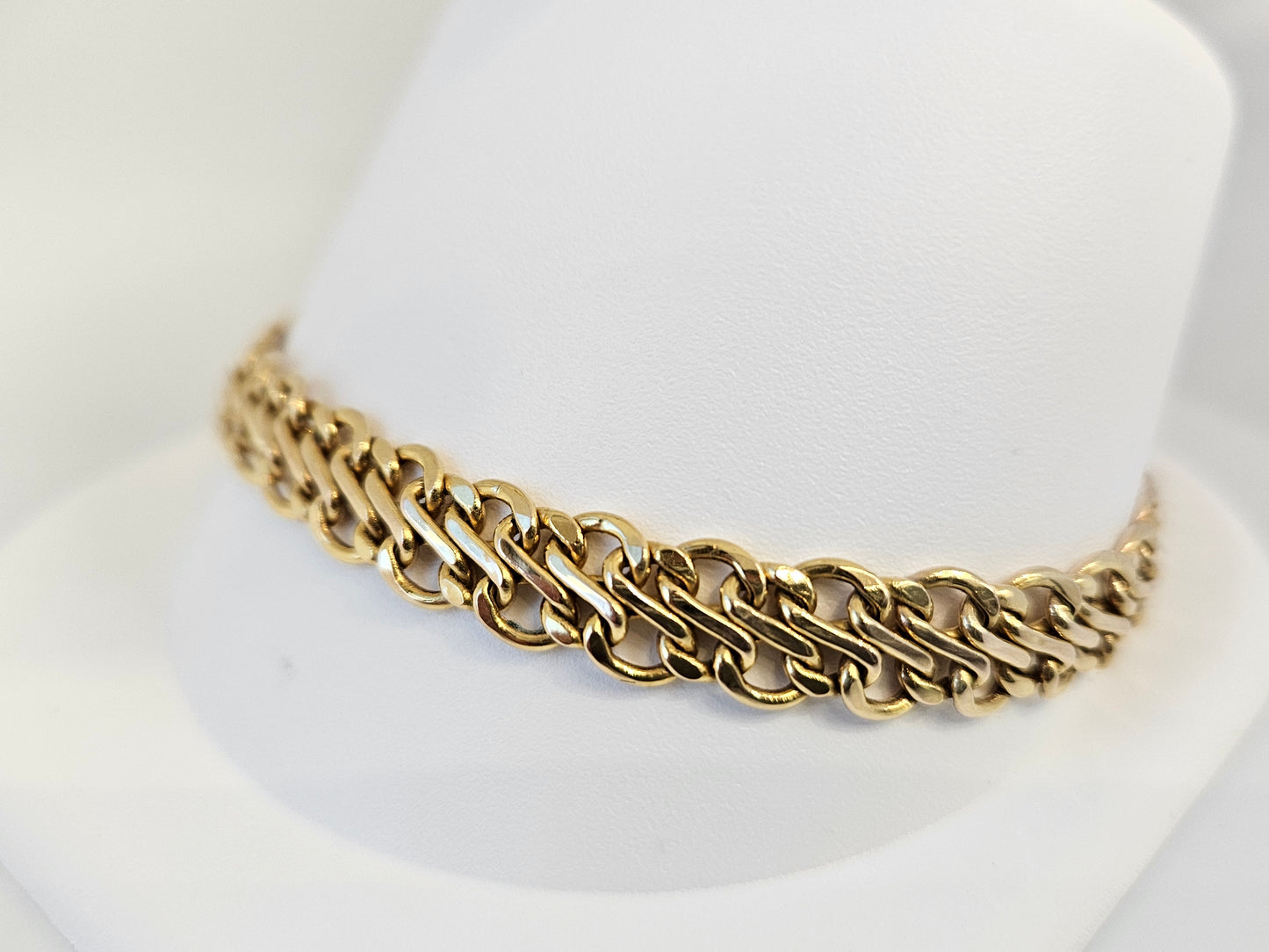 Double Chain Fancy Link 14KYYG BRAC. 8.5" 6.3g