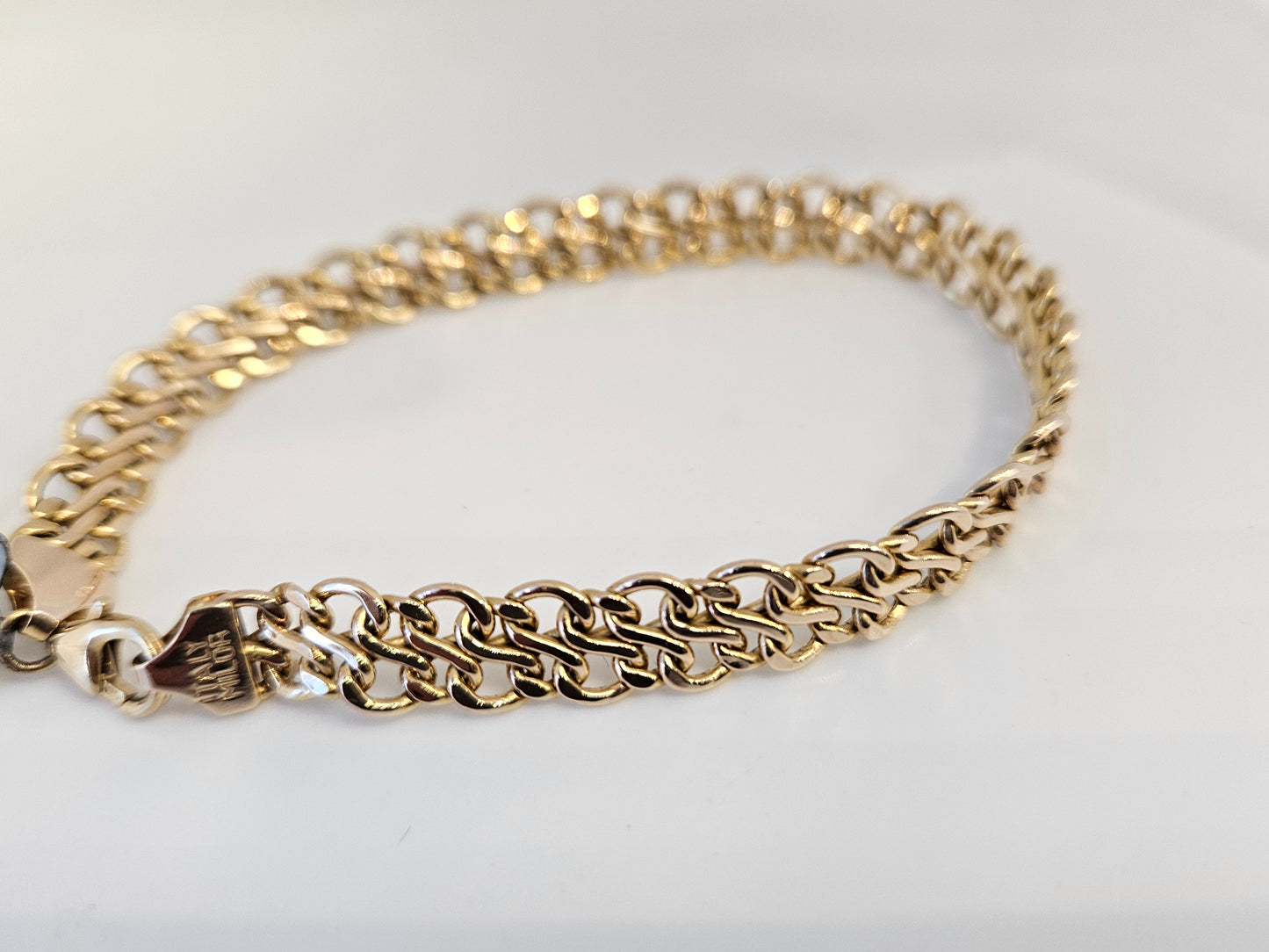 Double Chain Fancy Link 14KYYG BRAC. 8.5" 6.3g