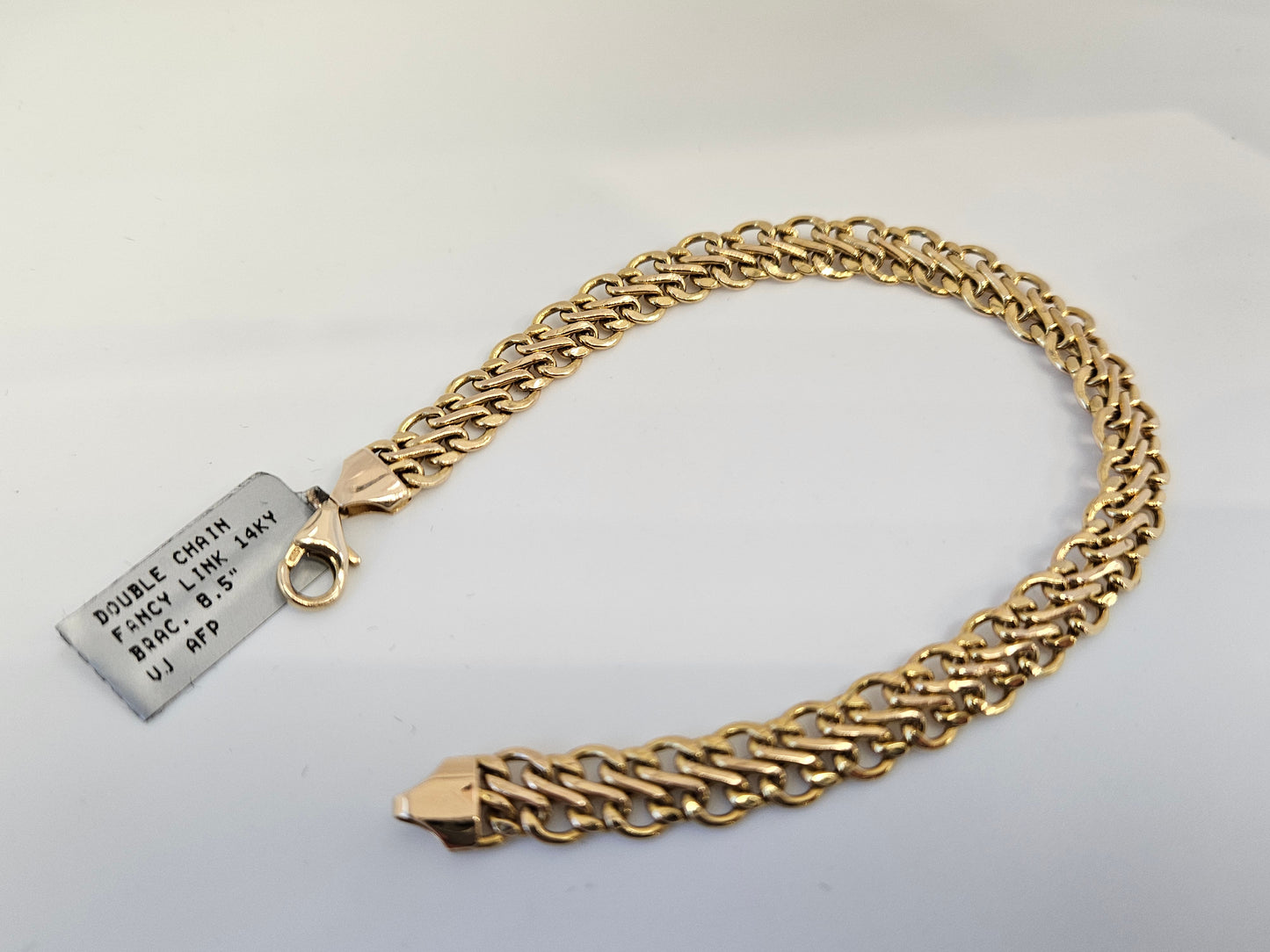 Double Chain Fancy Link 14KYYG BRAC. 8.5" 6.3g