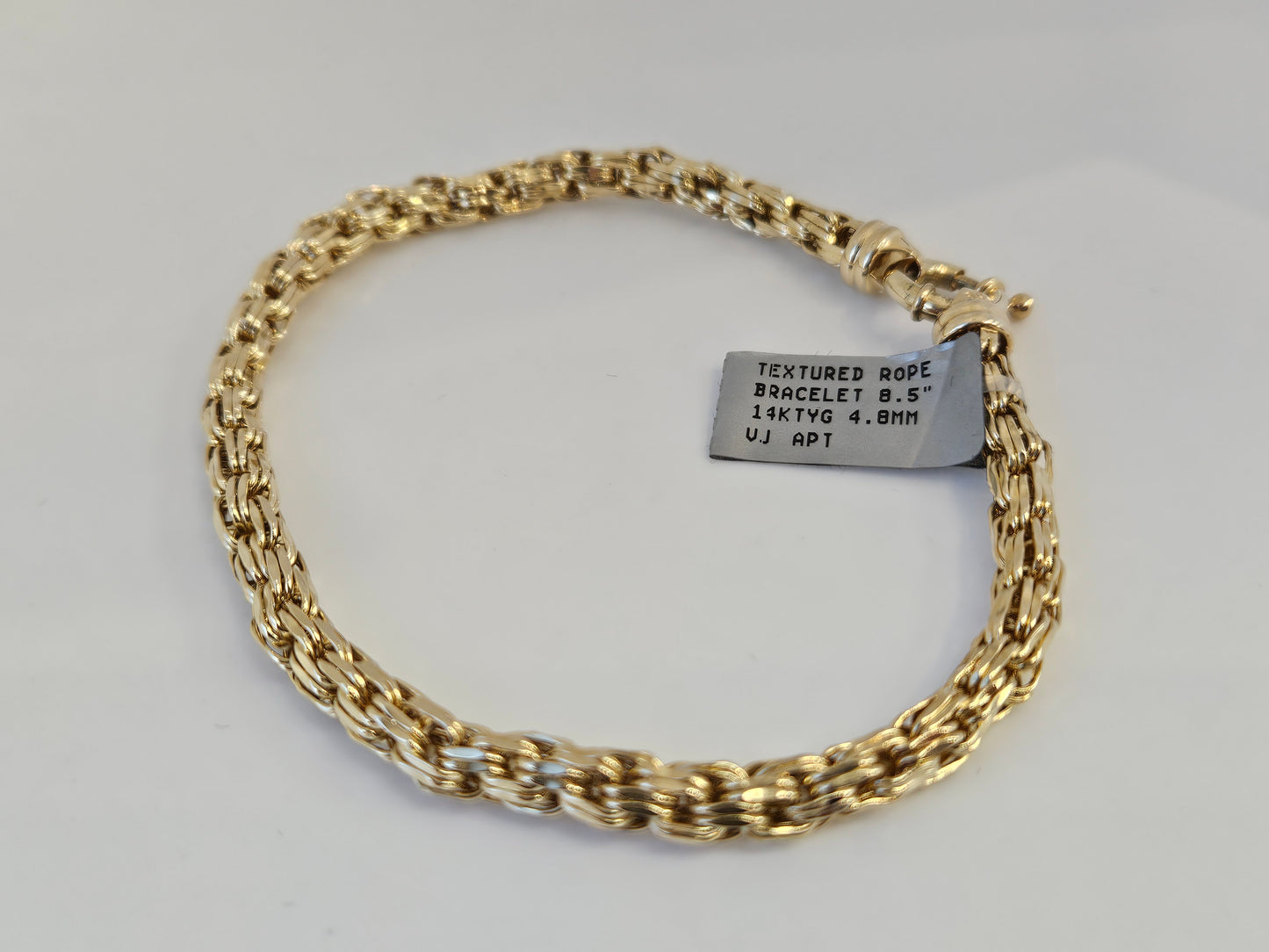 Textured Rope BRAC 8.5" 14KYG 4.8mm 5.7g