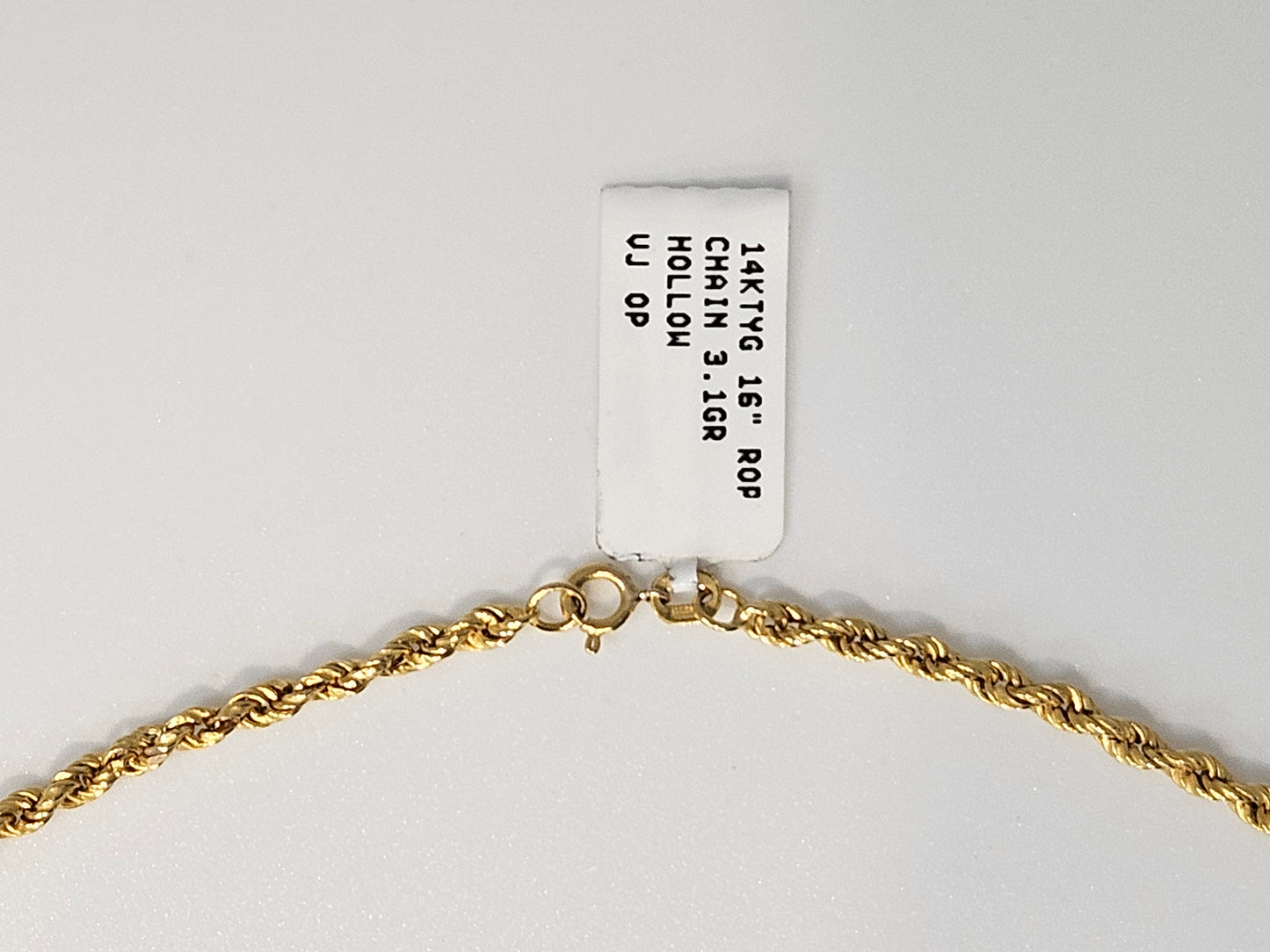 ROPE CHAIN 14KYG 16" 2mm 3.1g