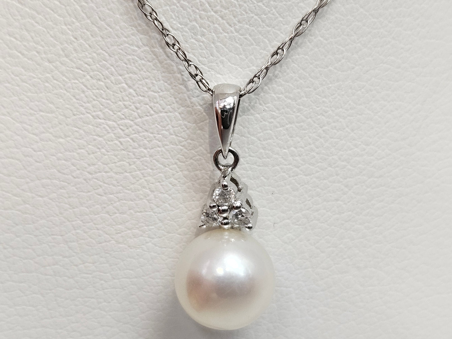Pearl Pendent 14kwg 7mm .06cttw Dia 16" CH