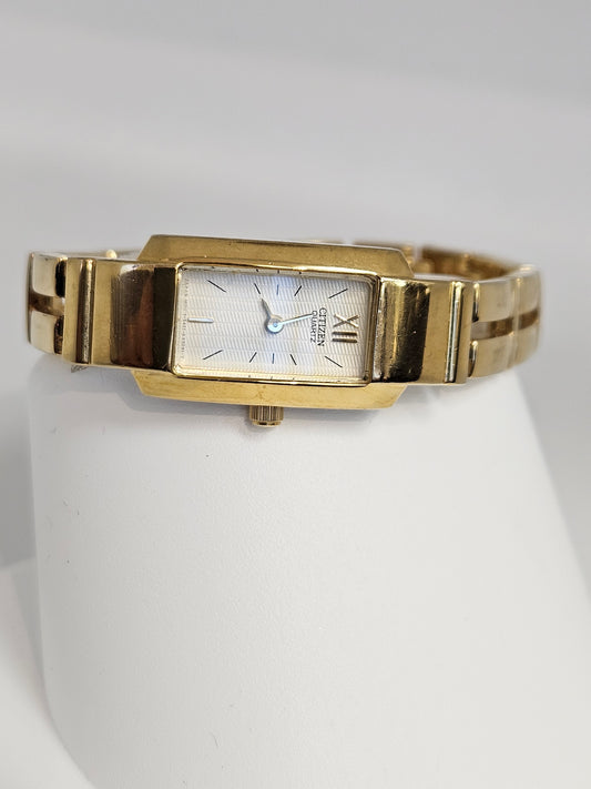 CITIZEN WATCH LADIES YG TONE SQUARE LINKS