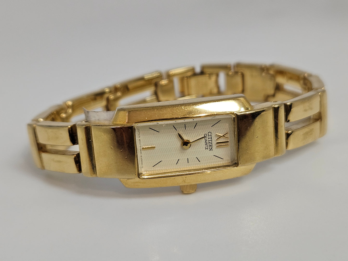 CITIZEN WATCH LADIES YG TONE SQUARE LINKS