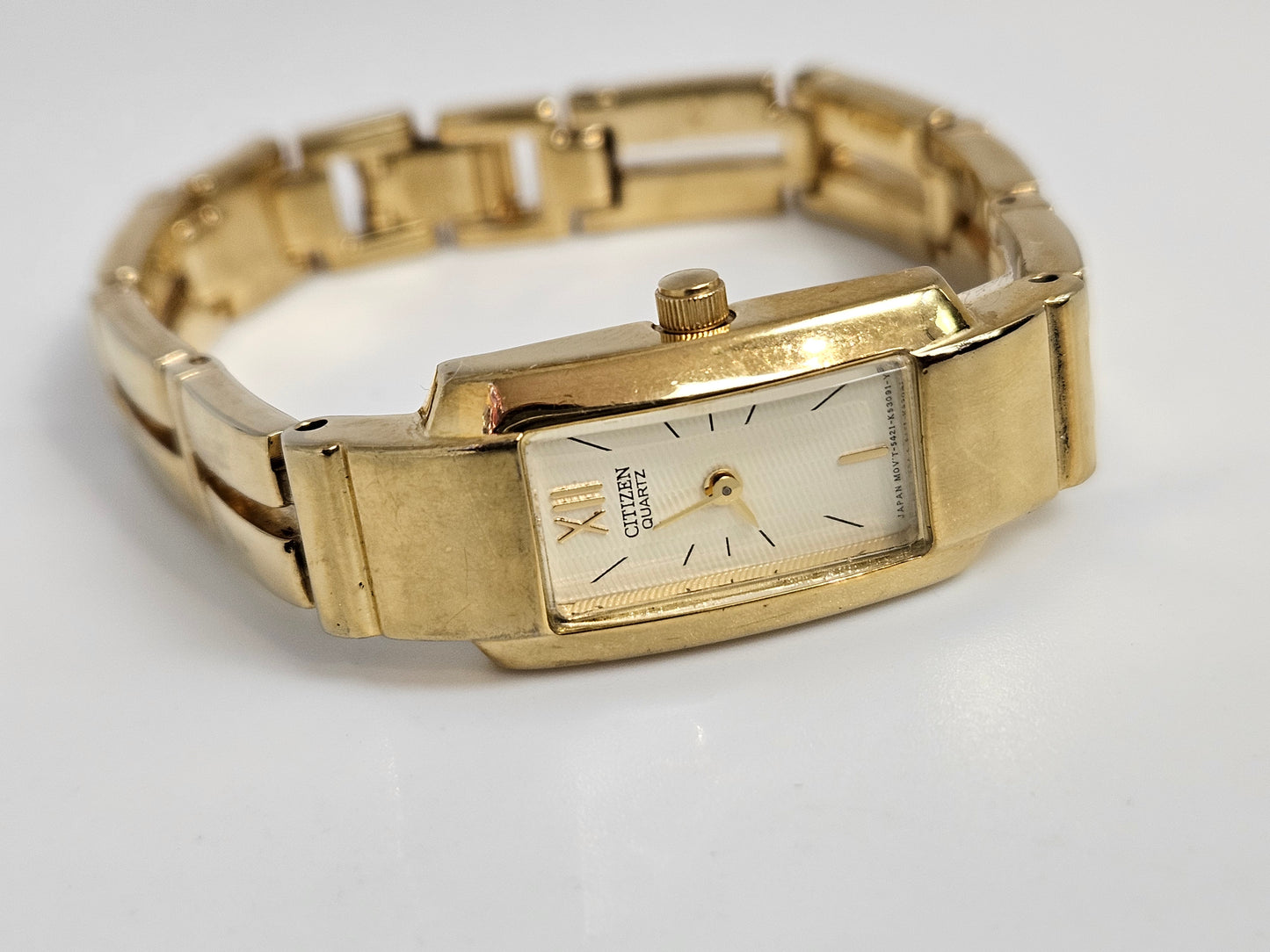 CITIZEN WATCH LADIES YG TONE SQUARE LINKS