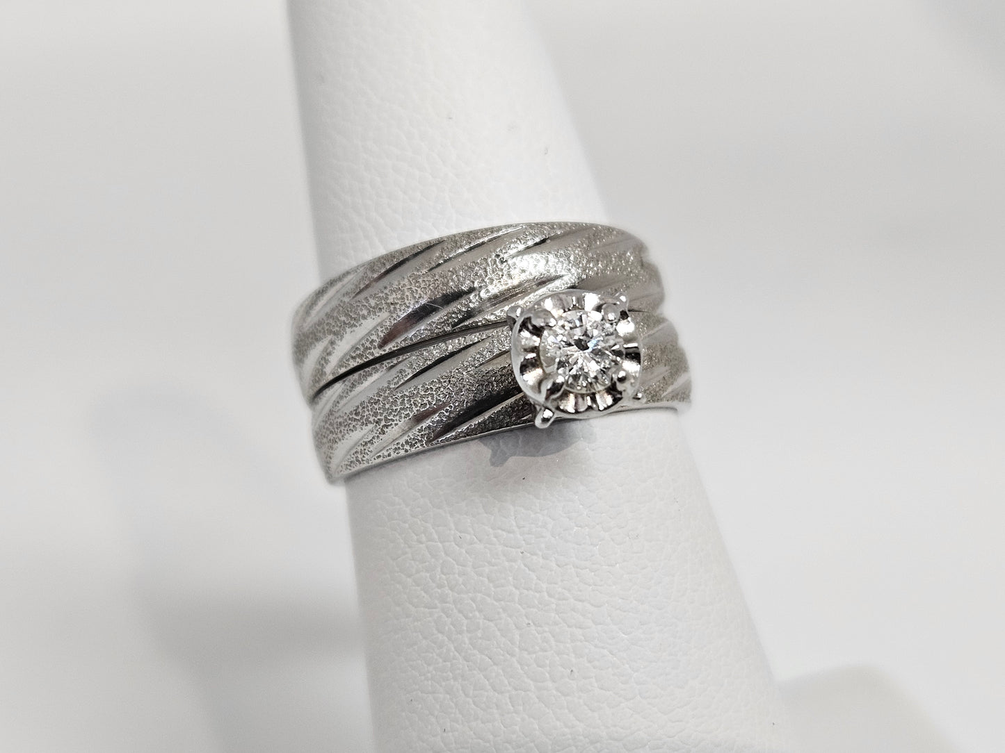Vintage Illusion Wed Set .15CT DIA 14KTWG