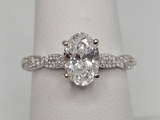 Braided Ring 1.39cttw 1.19ct ctn 14KWG IGI D/VVS2