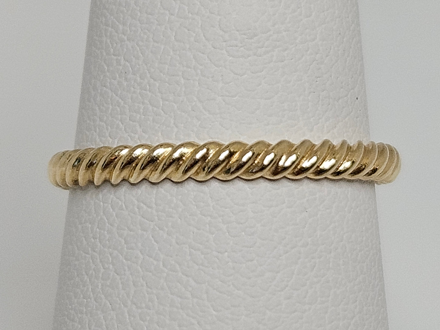 Thin Twisted rope band, 14KYG 2mm 1.5g