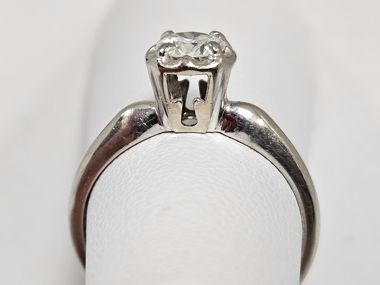 Vintage Solitaire 0.5ct(N) 14KWG F/VVS2