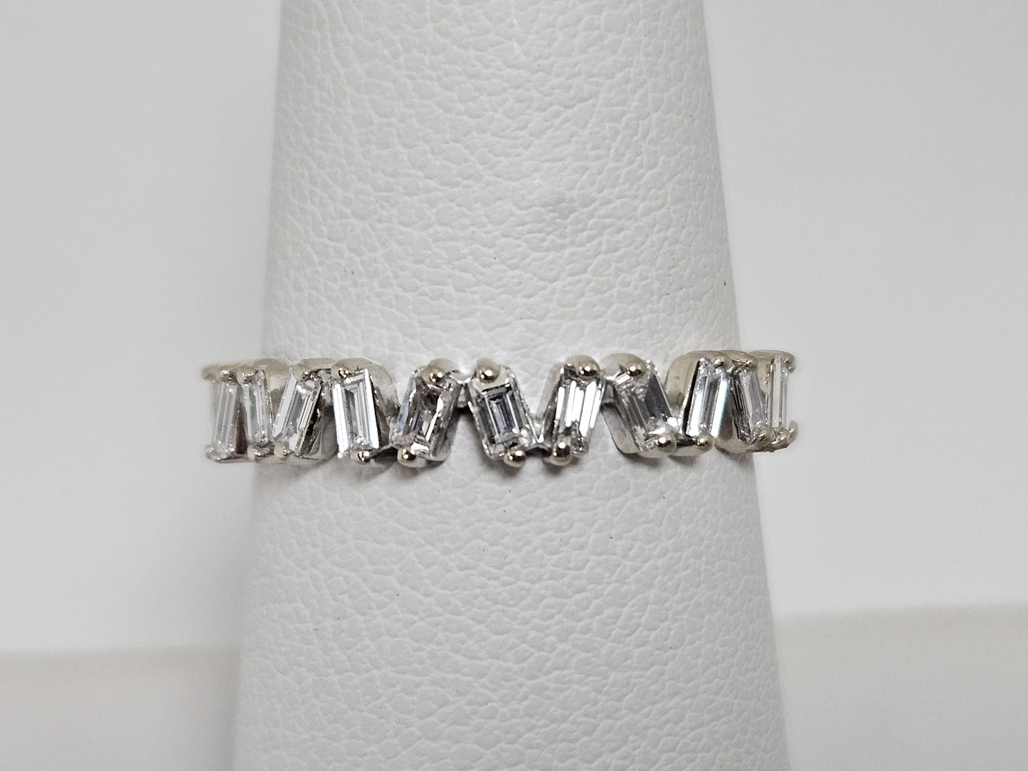 Off Set Bagg Eternity Band 14kwg 1.30cttw G/VS Sz7