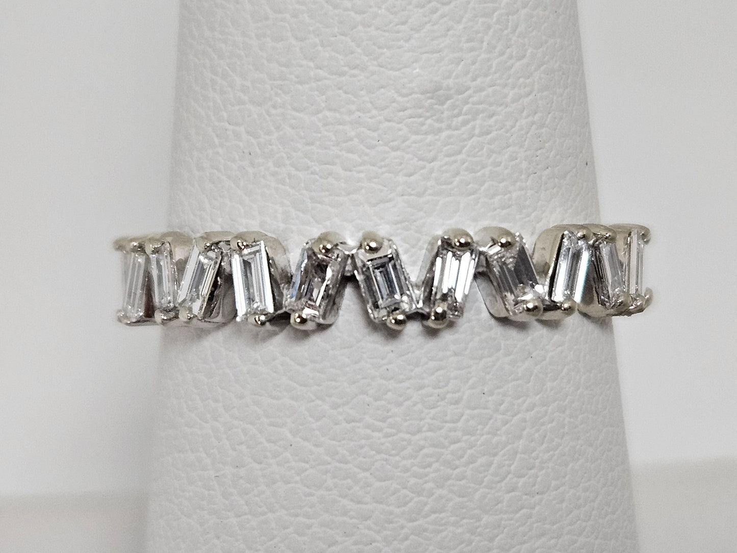 Off Set Bagg Eternity Band 14kwg 1.30cttw G/VS Sz7