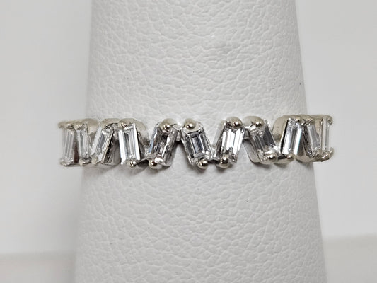 Off Set Bagg Eternity Band 14kwg 1.30cttw G/VS Sz7