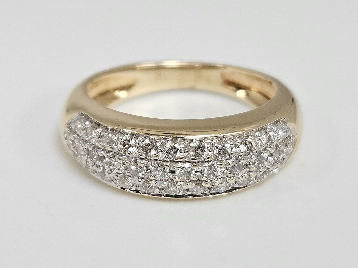 Vintage Style Pave Ladies Ring .55cttw Dia 18KYG Sz5.25
