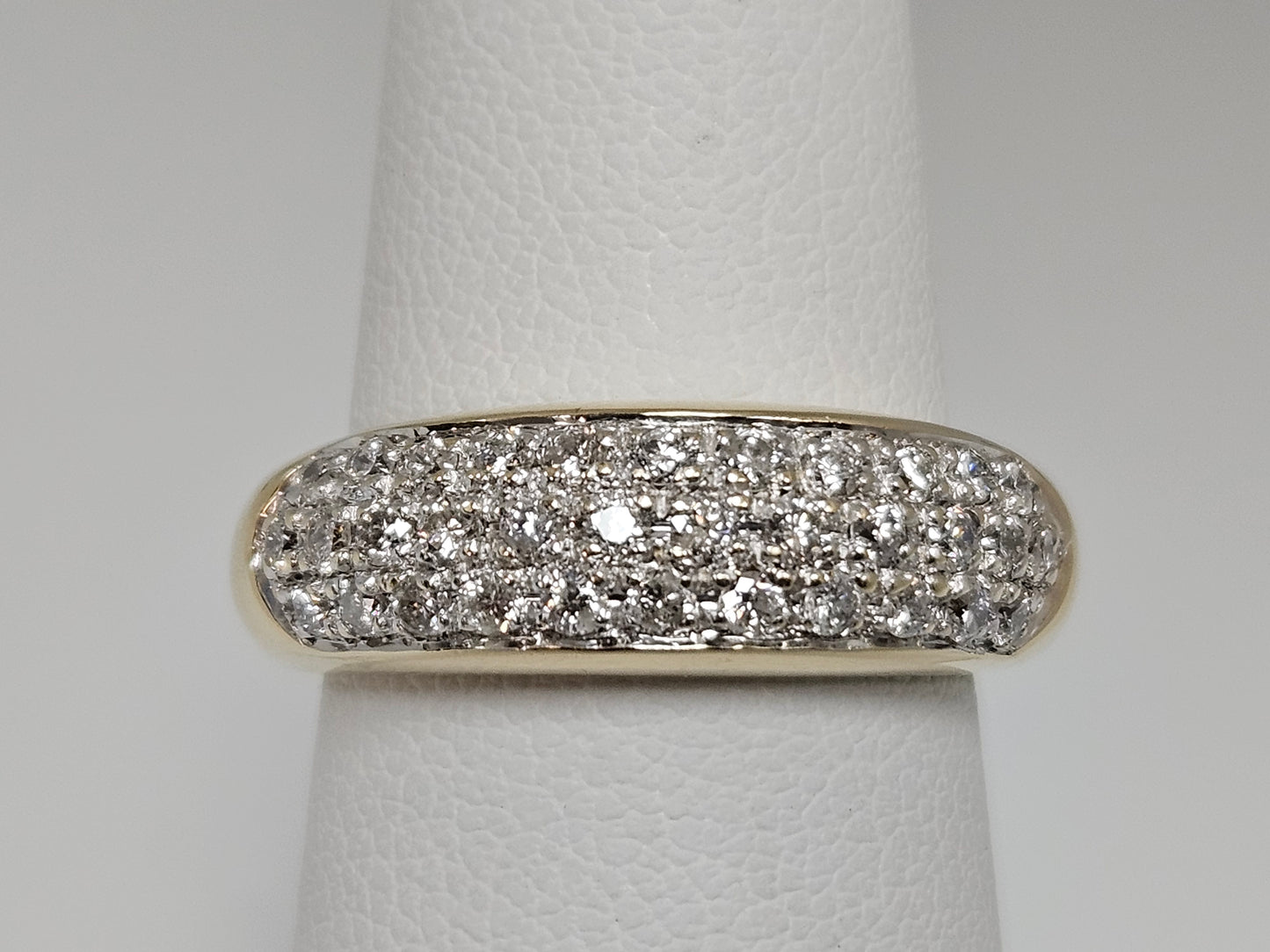 Vintage Style Pave Ladies Ring .55cttw Dia 18KYG Sz5.25