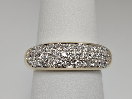 Vintage Style Pave Ladies Ring .55cttw Dia 18KYG Sz5.25