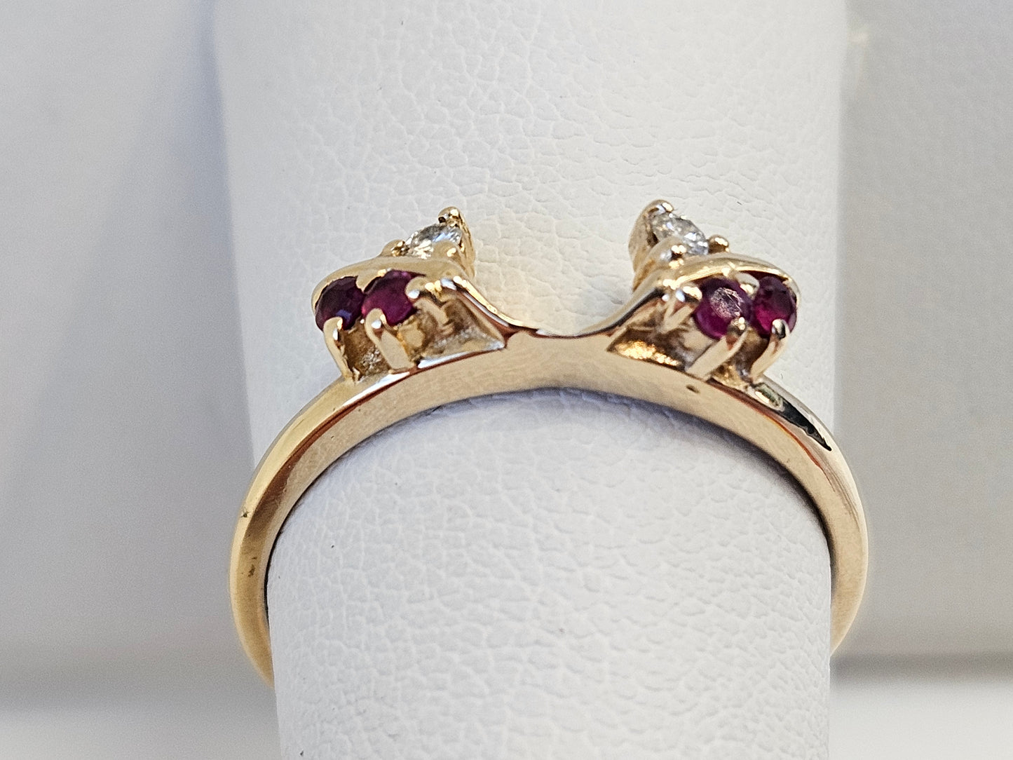 Ruby/Dia Ring Wrap 14KYG Sz7.5 2.1g