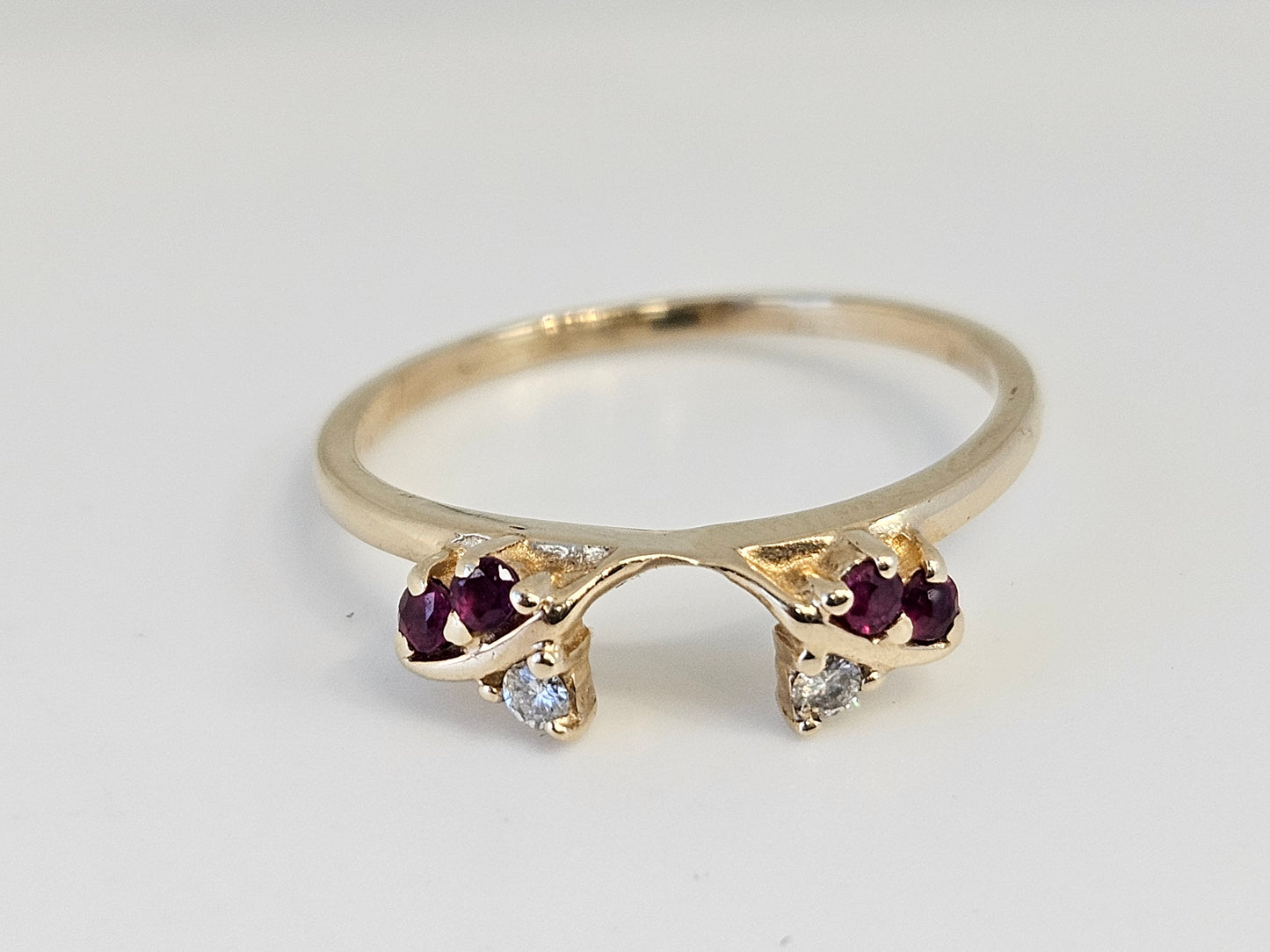 Ruby/Dia Ring Wrap 14KYG Sz7.5 2.1g