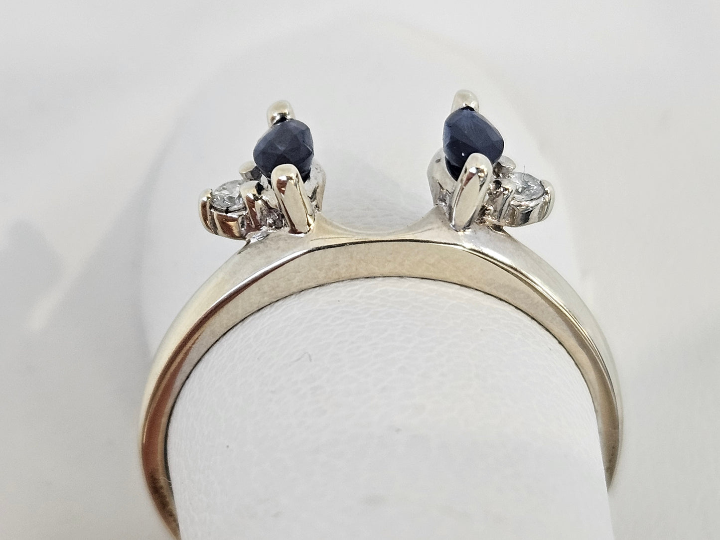 .50CT Marquise Sapphire and .20 cttw DIA Wedding Ring Wrap 14kwg Sz9.5 (Solitaire Separately)