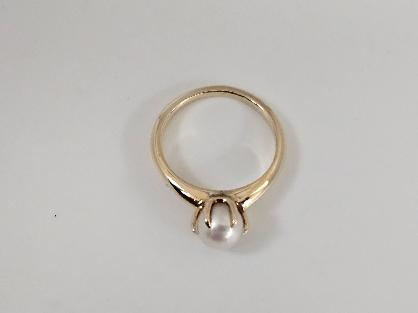 14kt Yellow Gold Crown Pearl Ring Sz3.5