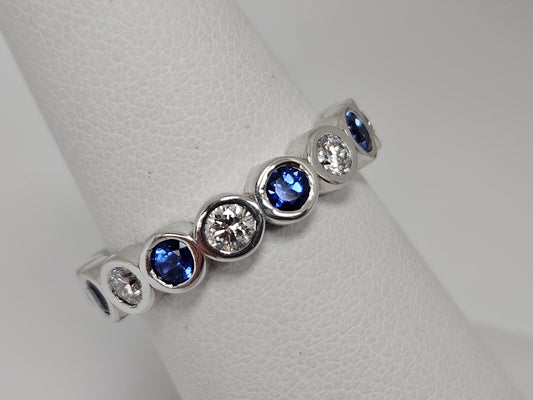 Dia/Saph Bezel Eternity band 1ct Dia 1ct Saph Sz7