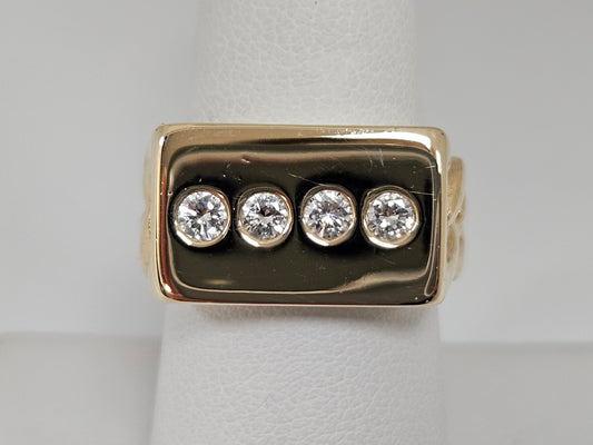 DIA Signet Ring  .40cttw 14KYG 16g Sz7.25
