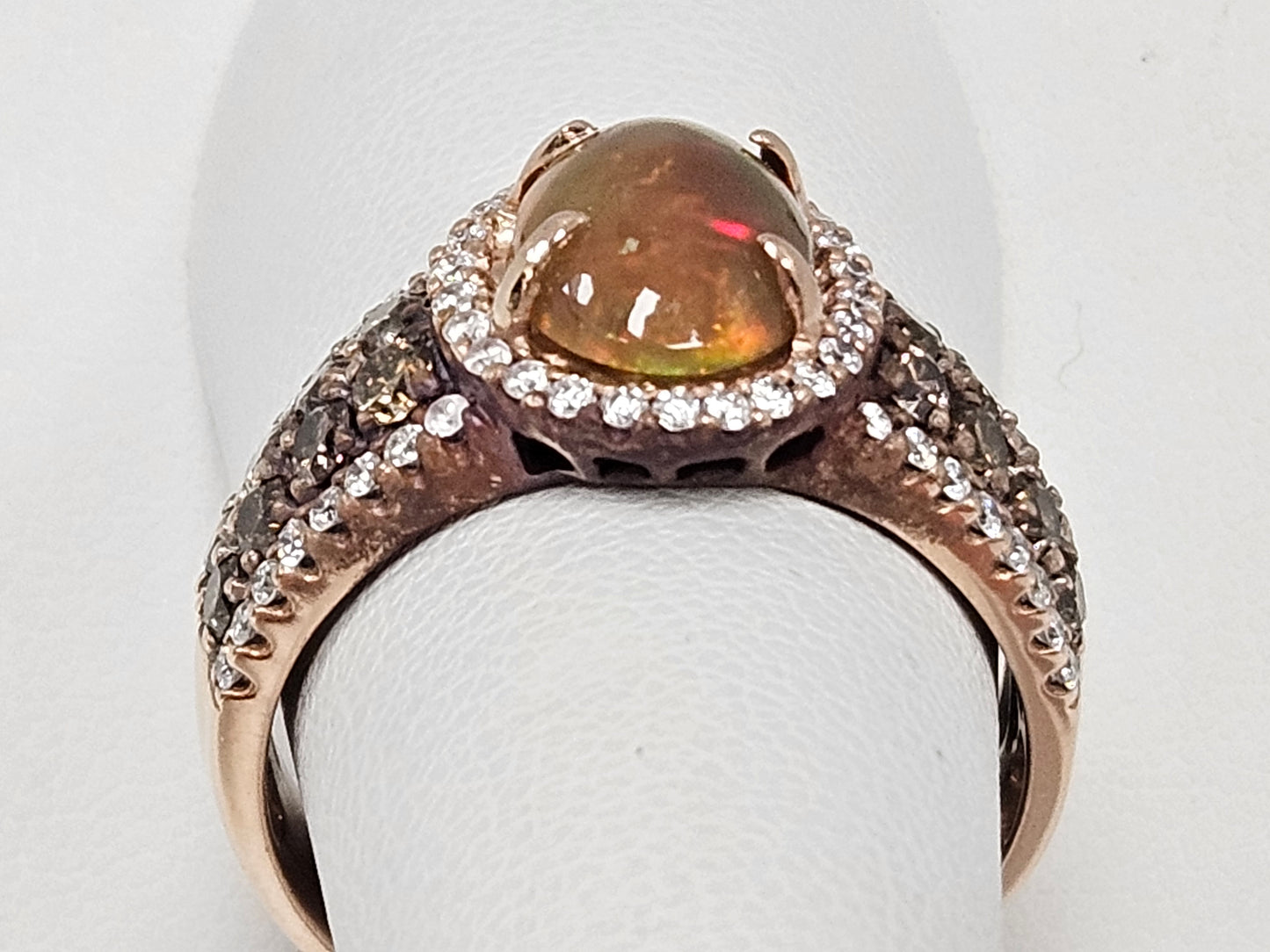 LEVIAN 2CT GOLDEN OPAL/DIA RG 14KRG 1.50CTS DIA