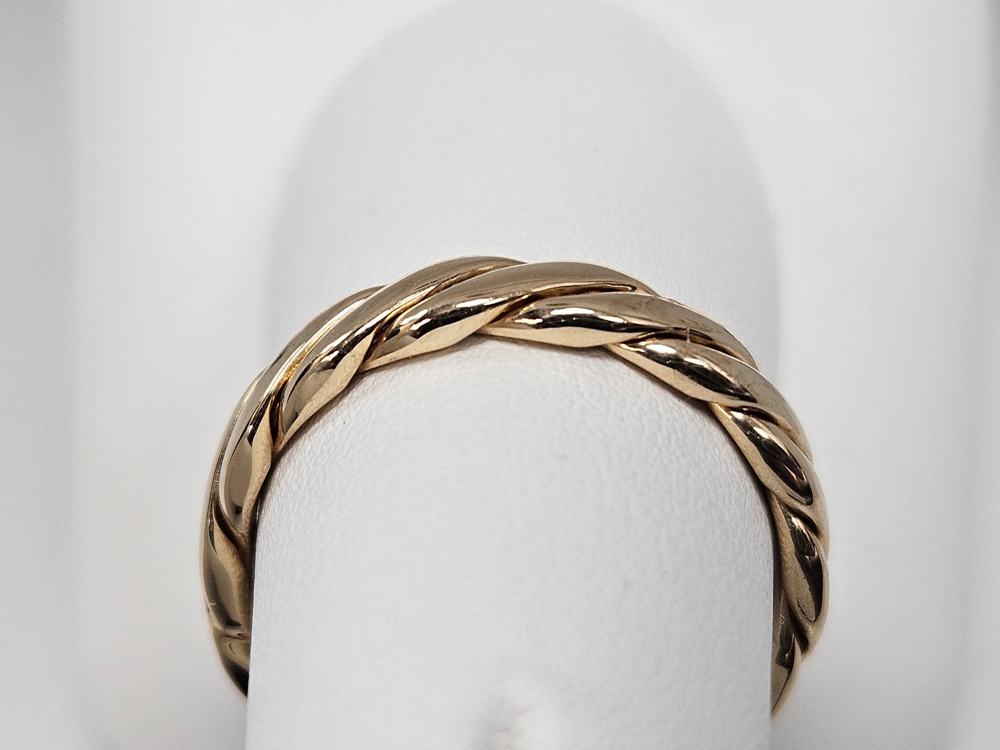 Mens Braided Band, 14kt yg 4.5mm 6.2g, sz 10.5