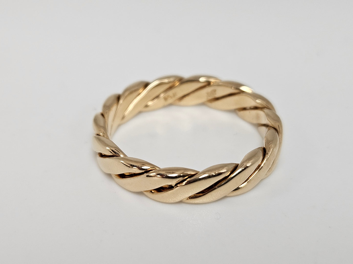 Mens Braided Band, 14kt yg 4.5mm 6.2g, sz 10.5