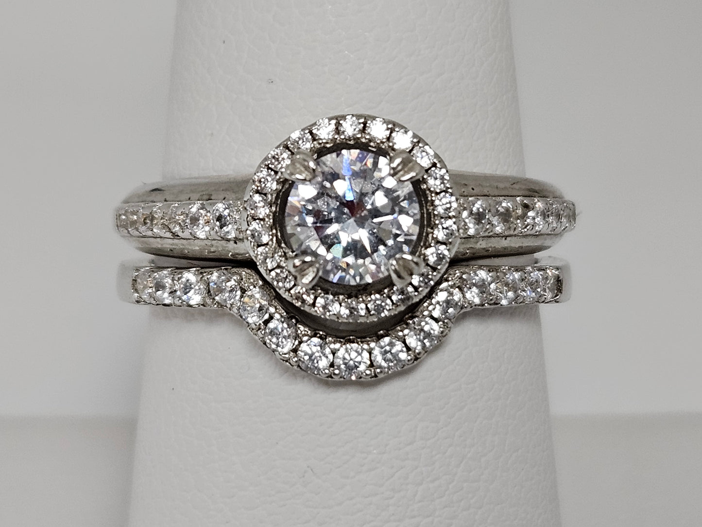 Sterling Silver CZ RD Halo set