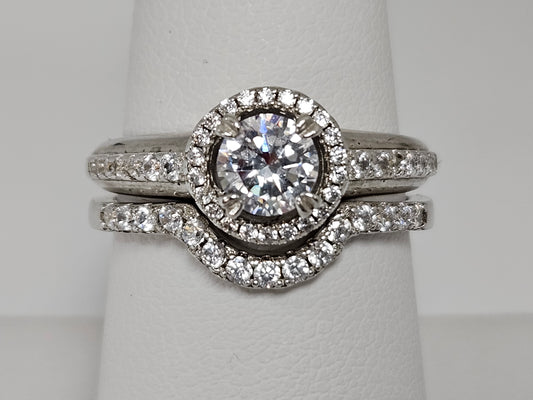 Sterling Silver CZ RD Halo set