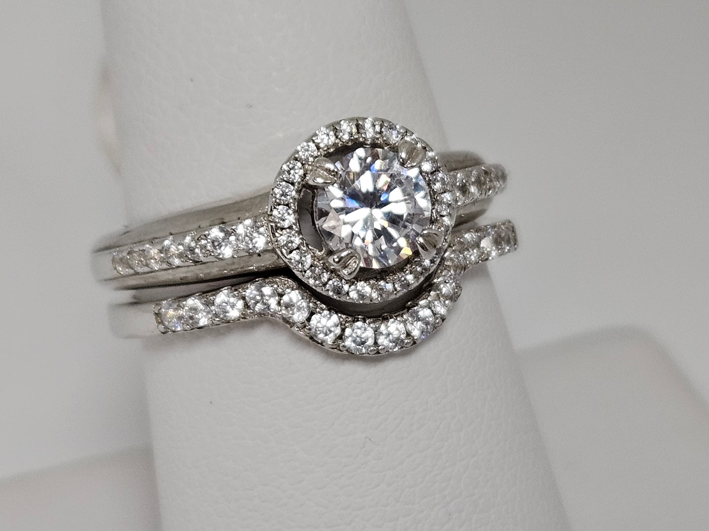 Sterling Silver CZ RD Halo set