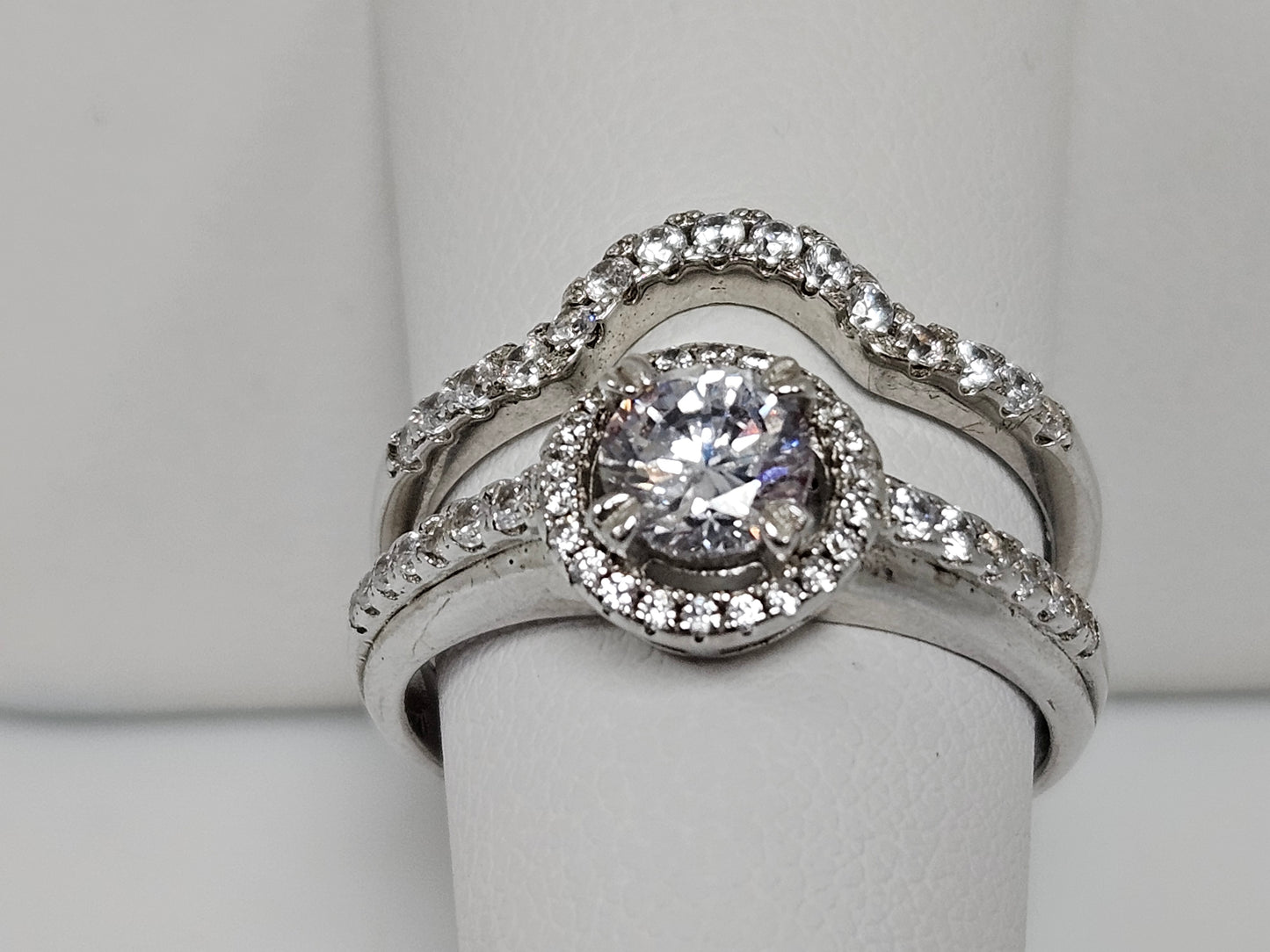 Sterling Silver CZ RD Halo set