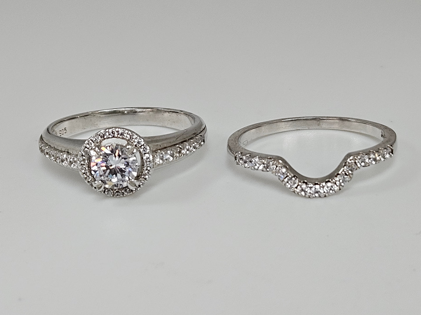 Sterling Silver CZ RD Halo set