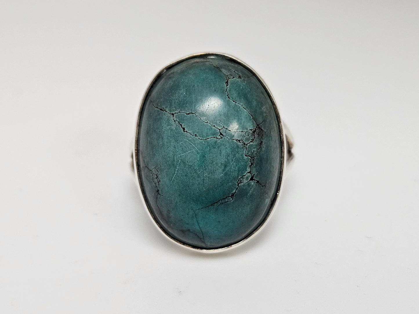 Sterling Silver Turquoise Oval Ring Sz5