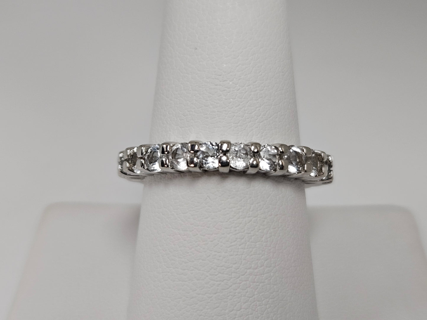 Sterling Silver Round CZ Eternity Ring Sz9